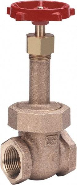 Milwaukee Valve - 1-1/4" Pipe, Class 150, Threaded (NPT) Bronze Solid Wedge Gate Valve - 300 WOG, 150 WSP, Union Bonnet, For Use with Water, Oil & Gas - Americas Industrial Supply