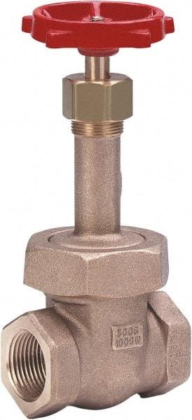 Milwaukee Valve - 1/2" Pipe, Class 300, Threaded (NPT) Bronze Solid Wedge Gate Valve - 1,000 WOG, 300 WSP, Union Bonnet, For Use with Water, Oil & Gas - Americas Industrial Supply