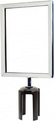 Tensator - 11-1/2" High x 11-1/2" Long x 7-1/2" Wide Barrier Sign Frame - Powder Coated Steel, Polished Chrome Finish, Polished Chrome, Use with Tensabarrier - Americas Industrial Supply