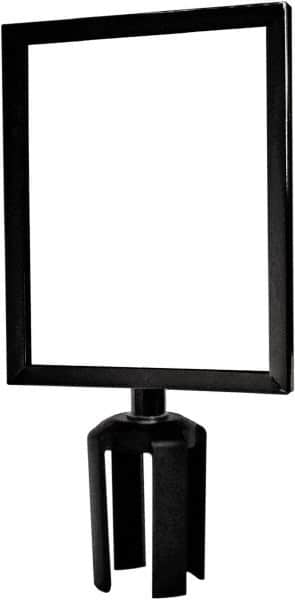 Tensator - 11-1/2" High x 11-1/2" Long x 9" Wide Barrier Sign Frame - Powder Coated Steel, Satin Black Finish, Satin Black, Use with Tensabarrier - Americas Industrial Supply