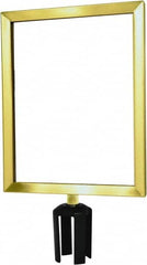 Tensator - 14-1/2" High x 14-1/2" Long x 11-1/2" Wide Barrier Sign Frame - Powder Coated Steel, Satin Brass Finish, Satin Brass, Use with Tensabarrier - Americas Industrial Supply
