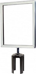 Tensator - 11-1/2" High x 11-1/2" Long x 9" Wide Barrier Sign Frame - Powder Coated Steel, Polished Chrome Finish, Polished Chrome, Use with Tensabarrier - Americas Industrial Supply
