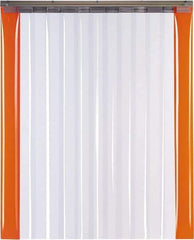 TMI, LLC - 8' Door Width x 8' Door Height PVC Smooth with Reinforced Bonded Bead (Style) Armor Bond Strip Door Kit - 12" Strip Width x 1/8" Strip Thickness, Clear, 67% Overlap - Americas Industrial Supply