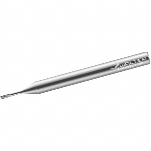 Walter-Prototyp - 2.5mm, 2 Flute, Single End, Solid Carbide, 0.25mm Corner Radius End Mill - 60mm OAL, 30° Helix, Right Hand Flute, 2.5mm LOC, Right Hand Cut, 25mm Extended Reach - Americas Industrial Supply
