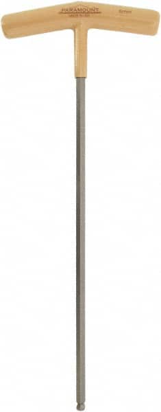 Paramount - 6mm Hex, T-Handle Cushion Grip, Ball End Hex Key - 10-1/2" OAL, Protanium High Torque Steel, Metric System of Measurement - Americas Industrial Supply