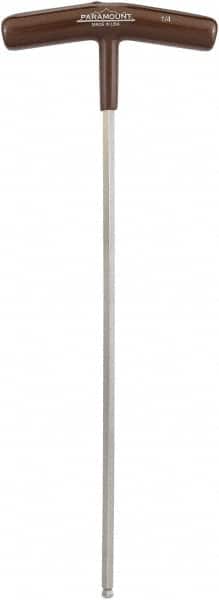 Paramount - 1/4" Hex, T-Handle Cushion Grip, Ball End Hex Key - 10-51/64" OAL, Protanium High Torque Steel, Inch System of Measurement - Americas Industrial Supply