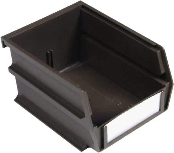 Triton - 12 Lb. Load Capacity, 7-3/8" Deep, Brown Polypropylene Hopper Stacking Bin - 3" High x 4-1/8" Wide x 7-3/8" Long - Americas Industrial Supply