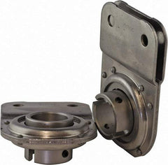 USDI - 1 Row, 5-7/64" OD, 1-1/4" Bore Diam, Round Open Conveyor Roller Bearing - 375 Lb Capacity, 550 Max RPM, with Flange, Steel with Steel Housing - Americas Industrial Supply