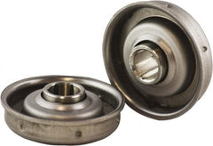 USDI - 1 Row, 1.78" OD, 7/16" Hex Open Conveyor Roller Bearing - 140 Lb Capacity, 550 Max RPM, with Flange, Stainless Steel with Stainless Steel Housing - Americas Industrial Supply