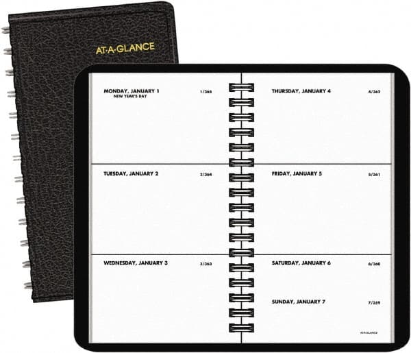 AT-A-GLANCE - 52 Sheet, 2-1/2 x 4-1/2", Weekly Planner - Black - Americas Industrial Supply