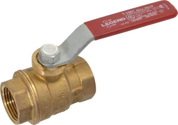 Legend Valve - 3/4" Pipe, Full Port, Brass Standard Ball Valve - Inline - One Way Flow, FNPT x FNPT Ends, Lever Handle, 600 WOG, 150 WSP - Americas Industrial Supply