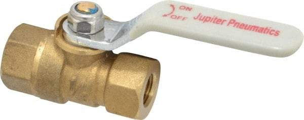Value Collection - 1/8" Pipe, Standard Port, Brass Standard Ball Valve - Inline - One Way Flow, FNPT x FNPT Ends, Lever Handle, 400 WOG, 125 WSP - Americas Industrial Supply