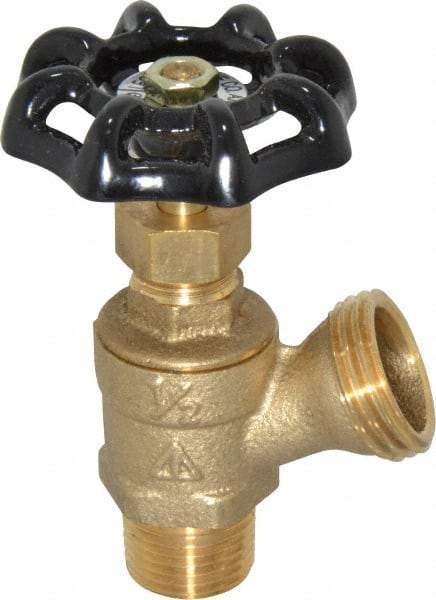 Legend Valve - 1/2 Inch Pipe, Brass, MNPT x GHT End Connection, Boiler Drain Valve - 125 psi WOG Rating, Handwheel Handle - Americas Industrial Supply