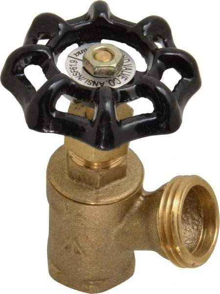 Legend Valve - 1/2 Inch Pipe, Brass, FNPT x GHT End Connection, Boiler Drain Valve - 125 psi WOG Rating, Handwheel Handle - Americas Industrial Supply