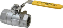 Legend Valve - 1" Pipe, Large Port, Stainless Steel Standard Ball Valve - 2 Piece, Inline - One Way Flow, FNPT x FNPT Ends, Locking Lever Handle, 2,000 WOG, 150 WSP - Americas Industrial Supply