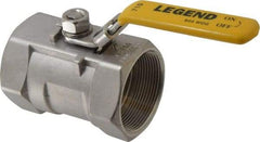 Legend Valve - 2" Pipe, Standard Port, Stainless Steel Standard Ball Valve - 1 Piece, Inline - One Way Flow, FNPT x FNPT Ends, Locking Lever Handle, 800 WOG, 150 WSP - Americas Industrial Supply
