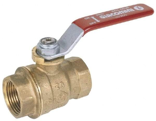 Legend Valve - 2-1/2" Pipe, Full Port, Stainless Steel Standard Ball Valve - 2 Piece, Inline - One Way Flow, FNPT x FNPT Ends, Locking Lever Handle, 1,000 WOG, 150 WSP - Americas Industrial Supply