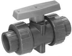 Legend Valve - 2-1/2" Pipe, Full Port, PVC True Union Design Ball Valve - Inline - One Way Flow, Solvent x Solvent Ends, Tee Handle, 150 WOG - Americas Industrial Supply