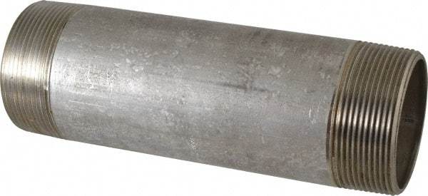 Merit Brass - Schedule 40, 3" Pipe x 10" Long, Grade 316/316L Stainless Steel Pipe Nipple - Welded & Threaded - Americas Industrial Supply