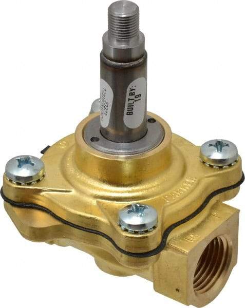 Parker - 1/2" Port, Brass Solenoid Valve - Closed, NBR Seal - Americas Industrial Supply