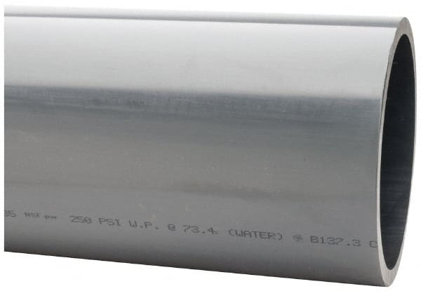 Made in USA - 8" Pipe, 60" Long PVC Unthreaded Plastic Pipe Nipple - 250 Max psi, 7.565" ID x 8-5/8" OD, Schedule 80, Gray - Americas Industrial Supply