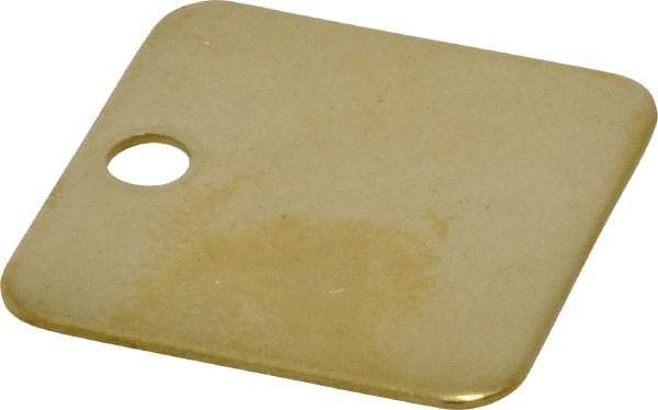 C.H. Hanson - 1-1/4 Inch Diameter, Square, Brass Blank Metal Tag - Blank, 50 Pieces - Americas Industrial Supply