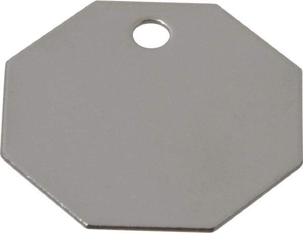 C.H. Hanson - 1-1/2 Inch Diameter, Octagonal, Stainless Steel Blank Metal Tag - Blank, 25 Pieces - Americas Industrial Supply