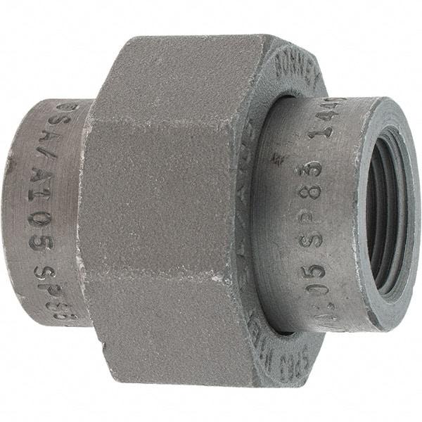 Made in USA - Size 3/4", Class 3,000, Forged Carbon Steel Black Pipe Union - 925 psi, Threaded End Connection - Americas Industrial Supply