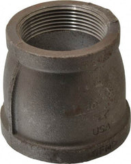 Made in USA - Size 3 x 2-1/2", Class 150, Malleable Iron Black Pipe Reducing Coupling - 150 psi, Threaded End Connection - Americas Industrial Supply