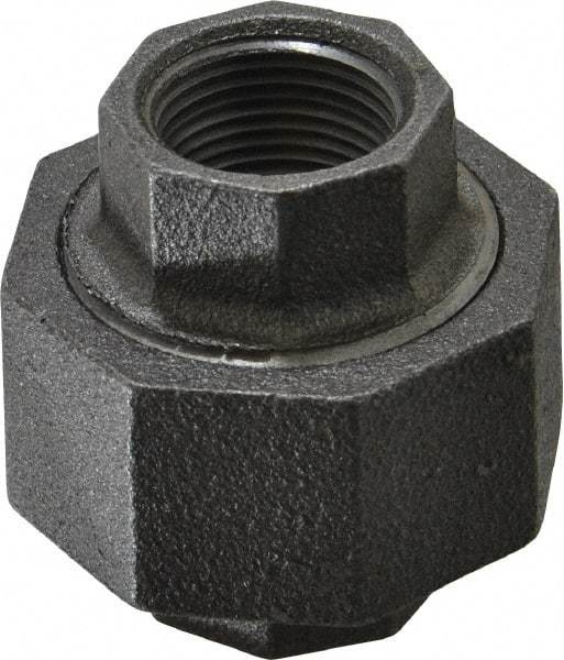 Made in USA - Size 3/4", Class 300, Malleable Iron Black Pipe Union - 300 psi, Threaded End Connection - Americas Industrial Supply