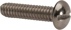 Value Collection - 1/4-20 UNC, 1" Length Under Head Slotted Drive Machine Screw - Round Head, Grade 316 Stainless Steel, Uncoated, Without Washer - Americas Industrial Supply