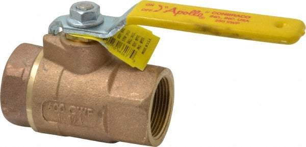Apollo - 1-1/4" Pipe, Standard Port, Bronze Steam Service Ball Valve - 2 Piece, Inline - One Way Flow, FNPT x FNPT Ends, Lever Handle, 600 WOG, 250 WSP - Americas Industrial Supply