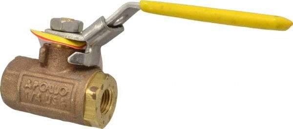 Apollo - 1/4" Pipe, Bronze Standard Ball Valve - 2 Piece, Inline - One Way Flow, FNPT x FNPT Ends, Locking Lever Handle, 600 WOG - Americas Industrial Supply