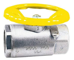 Apollo - 1-1/2" Pipe, Stainless Steel Standard Ball Valve - 2 Piece, Inline - One Way Flow, FNPT x FNPT Ends, Round Wheel Handle, 1,500 WOG, 150 WSP - Americas Industrial Supply