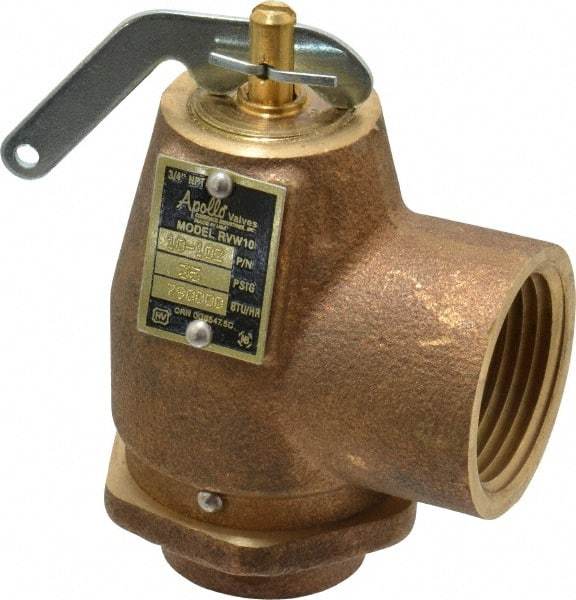 Conbraco - 3/4" Inlet, 1" Outlet, ASME Safety Relief Valve - 35 Max psi, Bronze, 790,000 BTUs - Americas Industrial Supply