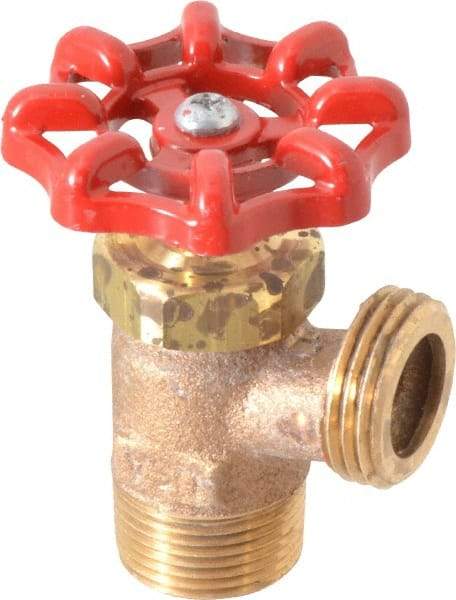 Conbraco - 3/4" Pipe, Bronze, MNPT x GHT End Connection, Boiler Drain Valve - 5/8" Long Shank, Handwheel Handle - Americas Industrial Supply