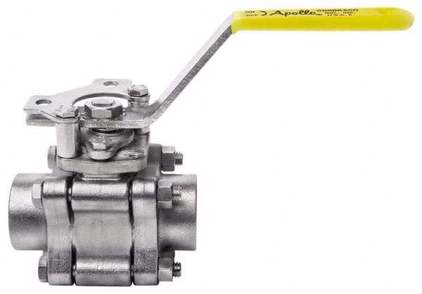 Apollo - 2" Pipe, Full Port, Stainless Steel Standard Ball Valve - 3 Piece, Inline - One Way Flow, FNPT x FNPT Ends, Lever Handle, 1,000 WOG, 150 WSP - Americas Industrial Supply