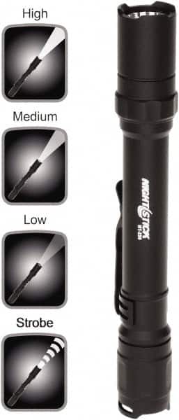 Bayco - LED Bulb, Industrial/Tactical Flashlight - Black Aluminum Body, AA Batteries - Americas Industrial Supply