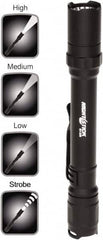 Bayco - LED Bulb, Industrial/Tactical Flashlight - Black Aluminum Body, AA Batteries - Americas Industrial Supply