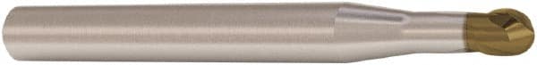 Seco - 4mm Diam, 4mm LOC, 2 Flute Solid Carbide Ball End Mill - HXT Finish, Single End, 80mm OAL, 6mm Shank Diam, Spiral Flute - Americas Industrial Supply