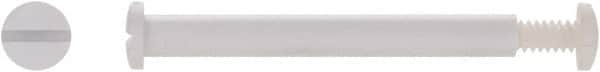 Made in USA - #10-24 Thread Screw & Barrel, Pan Head, Slotted Drive, Nylon Sex Bolt & Binding Post - Uncoated, 1/4" Screw Length, 1/4" Long Barrel, Grade 6/6 - Americas Industrial Supply