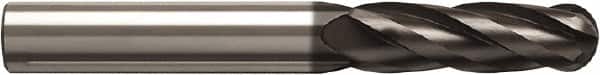 Seco - 8mm Diam, 40mm LOC, 4 Flute Solid Carbide Ball End Mill - NXT Finish, Single End, 80mm OAL, 8mm Shank Diam, Spiral Flute - Americas Industrial Supply