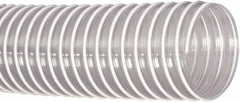 Flexaust - 2-1/2" ID, 29 Hg Vac Rating, 30 psi, PVC Vacuum & Duct Hose - 50' Long, Clear, 2.84" Bend Radius, 20 to 160°F - Americas Industrial Supply