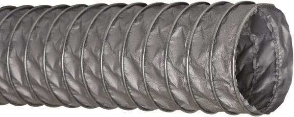 Flexaust - 9" ID, 4 Hg Vac Rating, 5.5 psi, Fiberglass Vacuum & Duct Hose - 25' Long, Silver, 6.3" Bend Radius, -65 to 550°F - Americas Industrial Supply
