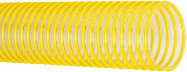 Flexaust - 1-1/2" ID, 29 Hg Vac Rating, 40 psi, Polyurethane Vacuum & Duct Hose - 25' Long, Yellow, 2" Bend Radius, -40 to 200°F - Americas Industrial Supply