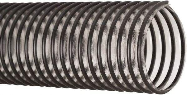 Flexaust - 4" ID, 14 Hg Vac Rating, 16 psi, PVC Vacuum & Duct Hose - 25' Long, Clear/Black, 4" Bend Radius, 20 to 160°F - Americas Industrial Supply
