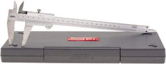 SPI - 0 to 200mm Stainless Steel Vernier Caliper - 0.02mm Graduation, 1.97" Jaw Depth, 0.03mm Accuracy, Includes NIST Traceability Certificate - Americas Industrial Supply