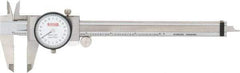 SPI - 0" to 6" Range, 0.001" Graduation, 0.2" per Revolution, Dial Caliper - White Face, 1.57" Jaw Length, Accurate to 0.0010" - Americas Industrial Supply