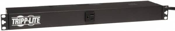 Tripp-Lite - 13 Outlets, 120 VAC15 Amps, 15' Cord, Power Outlet Strip - Rack Mount, 5-15R NEMA Configuration, 19" Strip - Americas Industrial Supply