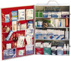 Medique - 1,145 Piece, 200 Person, Industrial First Aid Kit - 15" Wide x 5-1/2" Deep x 22" High, Metal Cabinet - Americas Industrial Supply